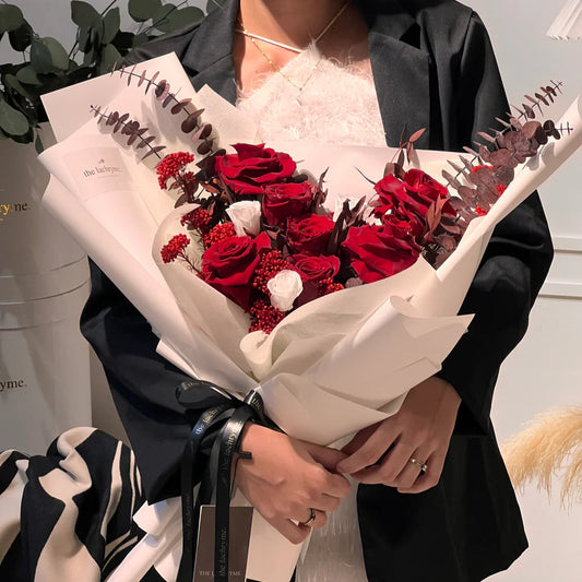Wine Red | Preserved Blooms | Deluxe